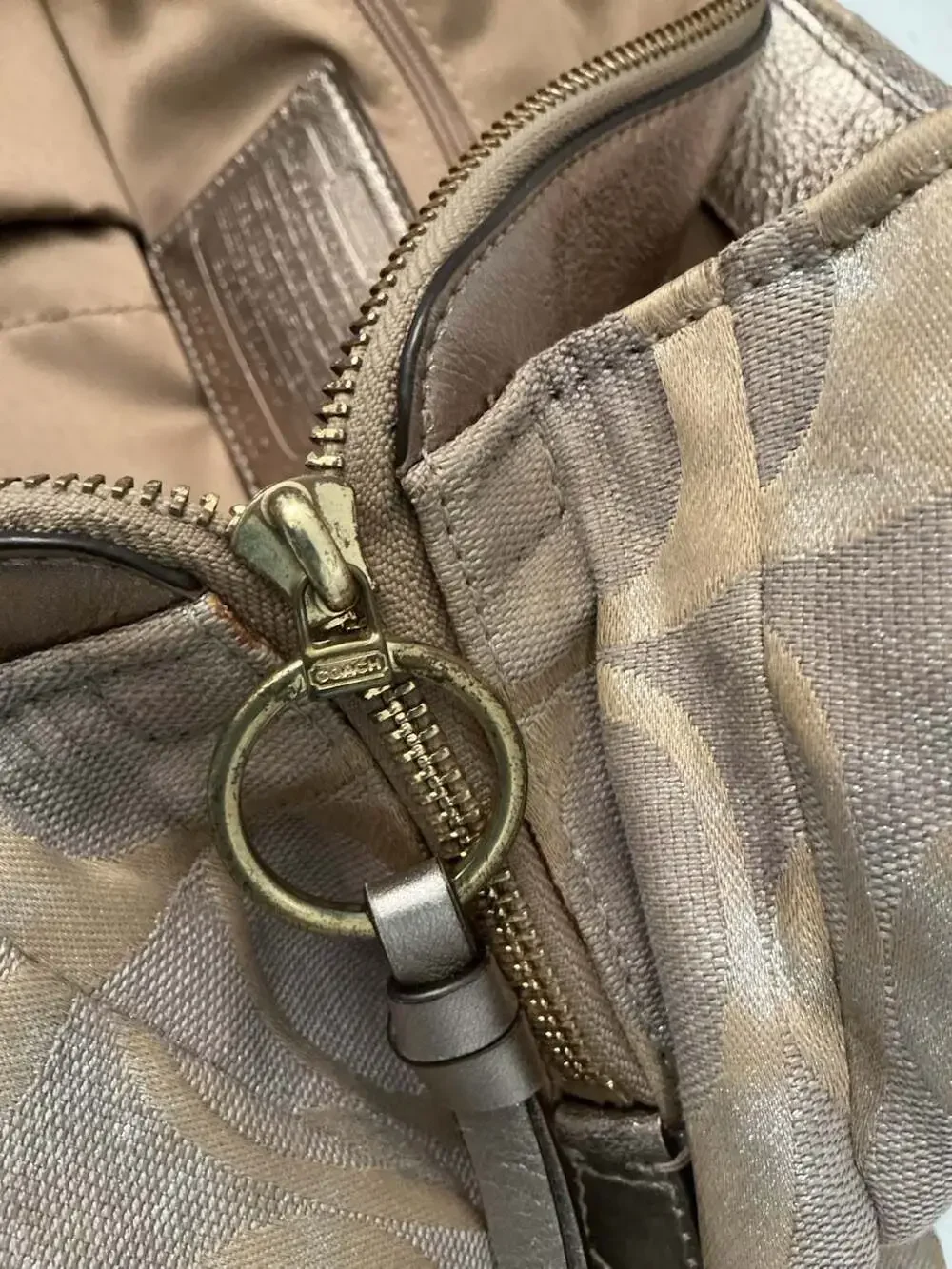 Coach Chelsea Signature Jayden Carryall Gold Patina Bag 18687